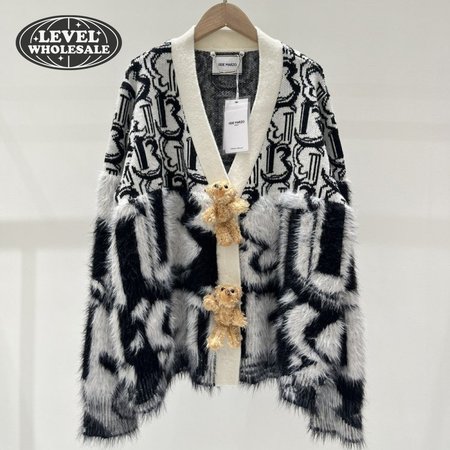 13DE MARZO Jacquard knit Cardigan Sweater