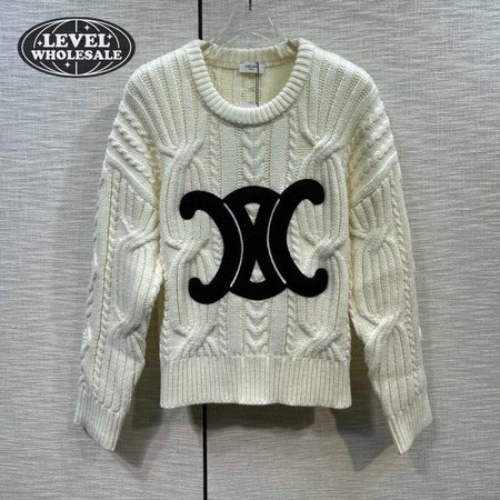 Celine Embroidered Long-Sleeved Sweater