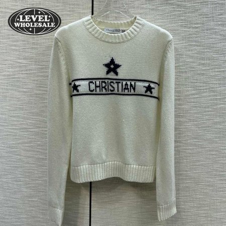 Dior Round Collar Star Cardigan Sweater