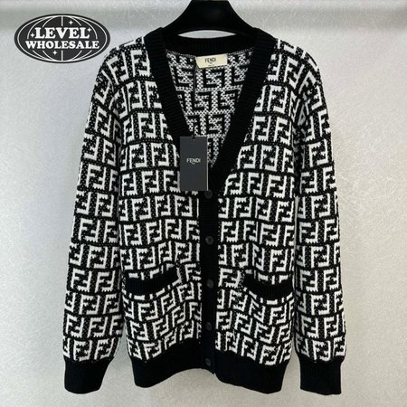 Fendi Knitting Cardigan Sweater Black