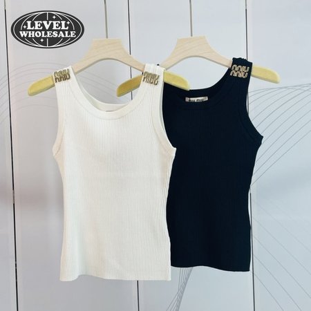 Miu Miu Metal logo knitted Vest