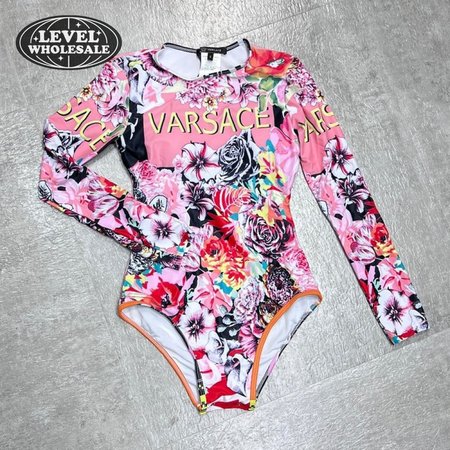 Versace Pink Rose One-Piece Swimsuit