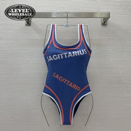 Gucci Blue U-Neck One-Piece Swimsuit