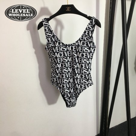 Versace Monogram-Printed Backless One-Piece Swimsuit