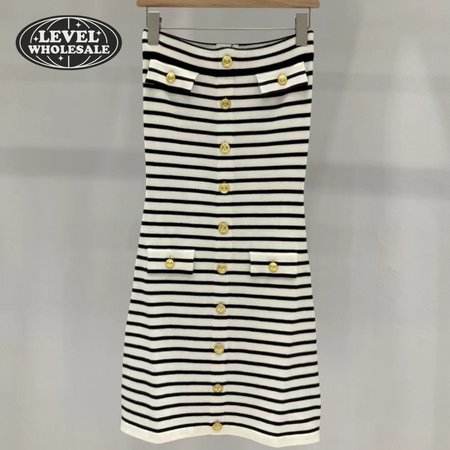 Celine Mariniere Mini Dress In Wool Cream / Black