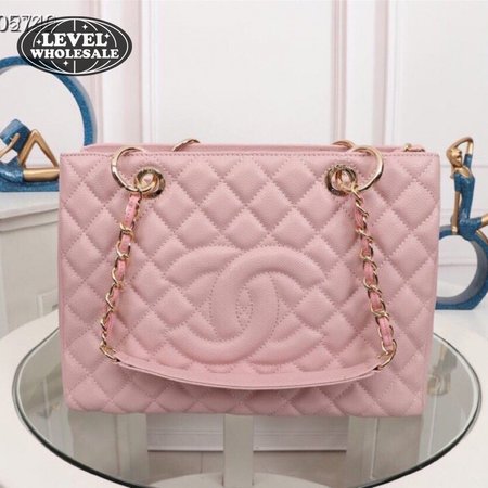 Chanel Pink Quilted Caviar Timeless CC Tote Bag