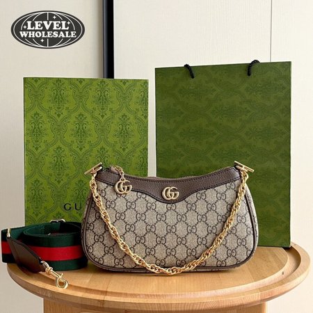 Gucci Ophidia Gg Small Handbag Beige And Ebony Gg Supreme Canvas