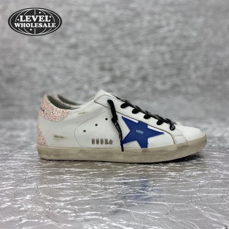 Golden Goose Super-Star White Black Cream Glitter for Women