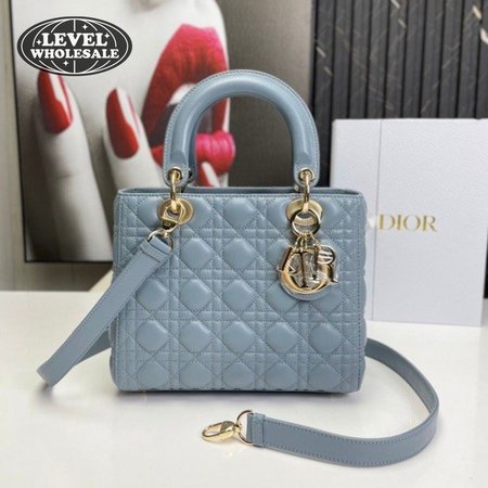 Medium Lady Dior Bag Horizon Blue Cannage Lambskin
