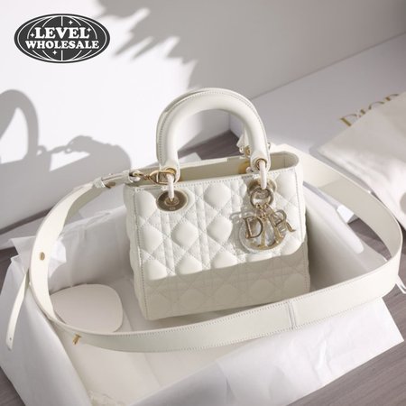 Mini Lady Dior Bag Cream Lambskin Cannage