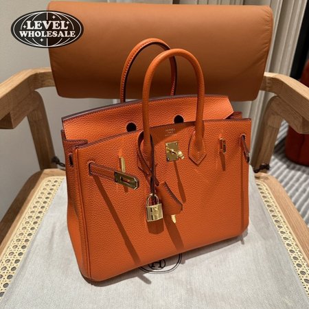 Hermes Birkin Taurillon Clemence 40 Orange