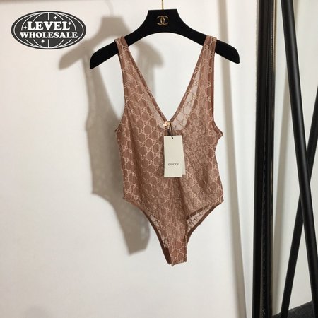 Gucci GG Tulle Jumpsuit Apricot