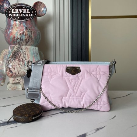 maxi multi pochette accessoires silver/pale pink