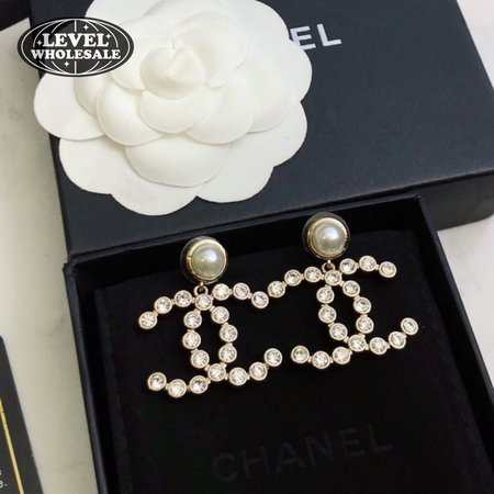 Chanel Metal and Strass Earrings Glass Pearls