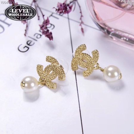 Chanel Resin and Strass Metal Earrings Gold/Transparent