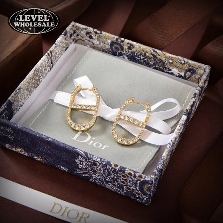 Dior CD Full Diamond Stud Earrings