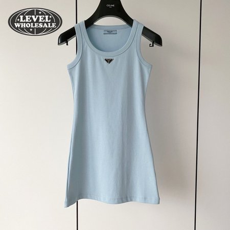 Prada Ribbed Knit Jersey Tank Top