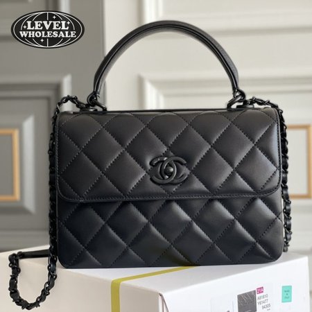 Chanel Flap Bag With Handles Lambskin & Black-Tone Metal