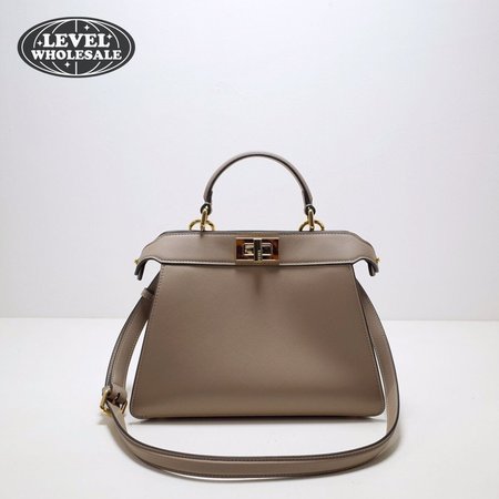 Fendi Peekaboo Iseeu Small Dove Gray Leather Bag