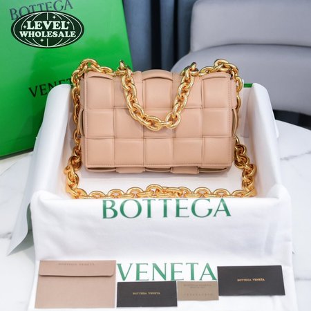 Bottega Veneta Almond Maxi Intrecciato Leather Chain Cassette Bag