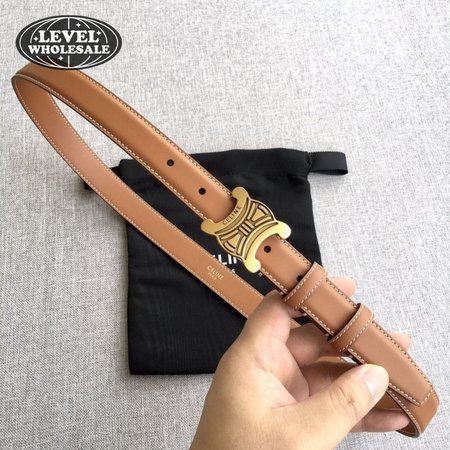 Celine Triomphe Arc De Triomphe Buckle Calfskin Belt 2.5cm