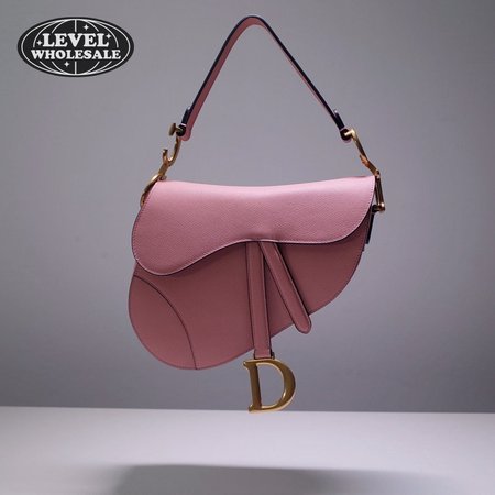 Dior Saddle Bag With Strap Blush Grained Calfskin