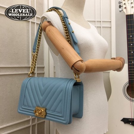 Chanel Boy Flap Bag Chevron Lambskin Old Medium