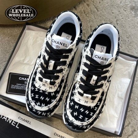Chanel Suede Trainer Printed CC Sneaker