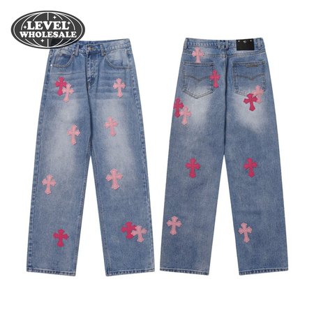 Chrome Hearts Levi's Pink Cross Patch Jeans