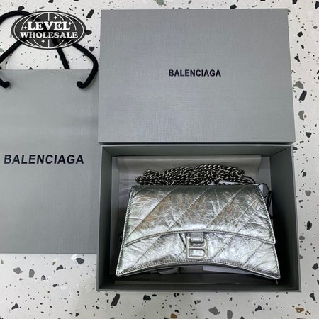 Balenciaga Crush Quilted Metallic Chain Shoulder Bag
