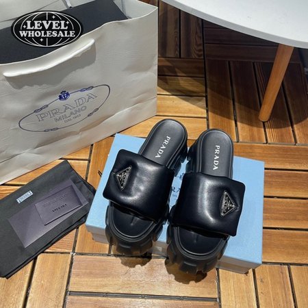 Prada Open Toe Platform Round Toe Rubber Sole