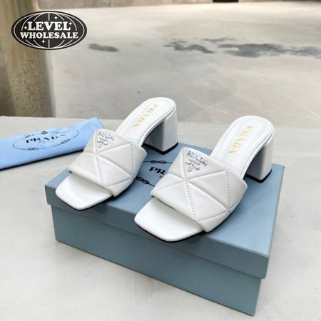 Prada Quilted Nappa Leather Heeled Sandals