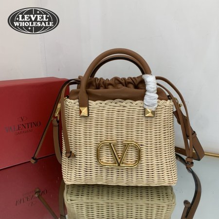 Valentino Garavani VLogo Signature Wicker Tote Bag
