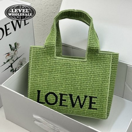 Small LOEWE Font Tote in Raffia