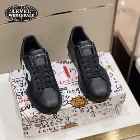 Dolce & Gabbana DG Logo Print Portofino Nappa Calfskin Sneakers