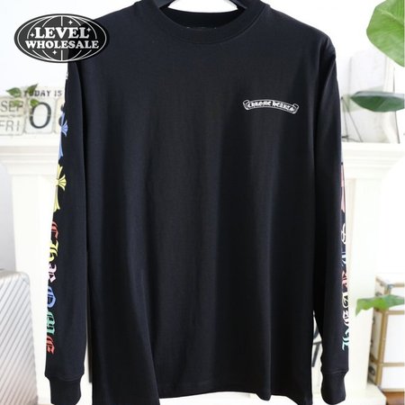 Chrome Hearts Scroll Logo Multi Color Crosses Long Sleeve T-shirt