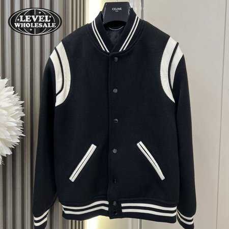 Saint Laurent Teddy Wool-Blend Bomber Jacket