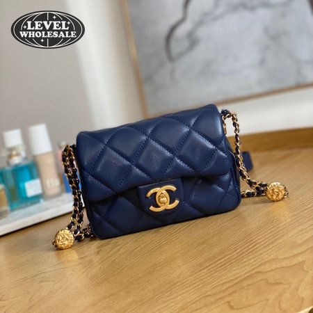 Chanel 22A Mini Flap Bag Navy Blue