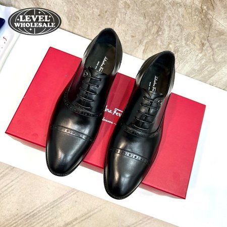 Salvatore Ferragamo Boston Black Cap Toe Loafers