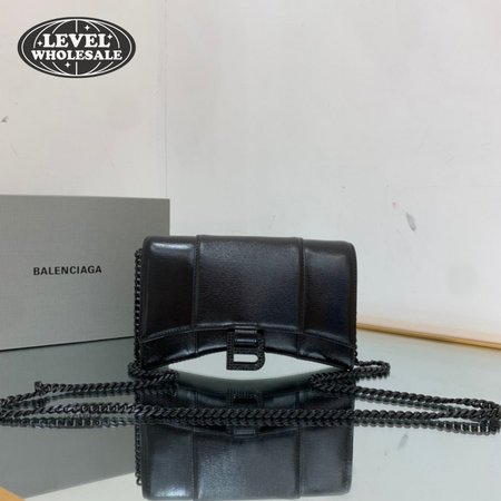 Balenciaga Hourglass Wallet On Chain Box In Black 656050