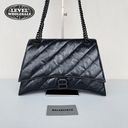 Balenciaga Crush Large Chain Bag Quilted In Black