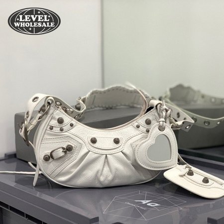 Balenciaga Le Cagole Small Shoulder Bag In White 9104