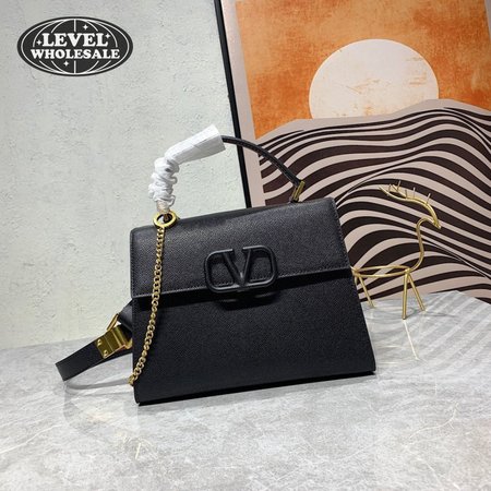 Valentino Small Vsling Grainy Calfskin Handbag Black WB0F53KGW_R82