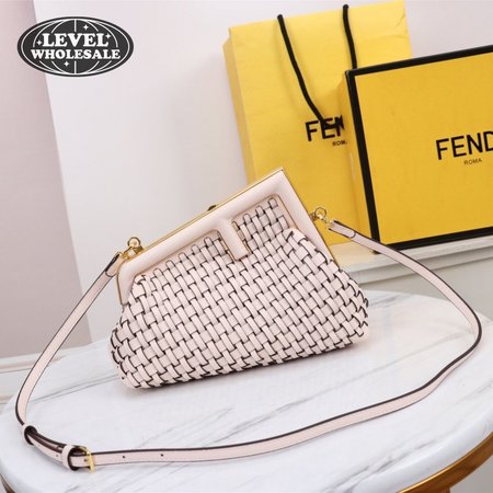 Fendi First Small Pink Braided Leather Bag