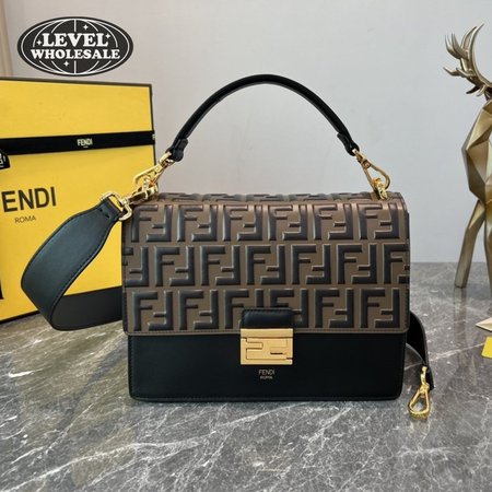 Fendi Kan I Black Leather Bag 8BT315A5TZF13WB