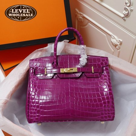 Hermes Birkin 35 Violet Porosus Birkin Bag