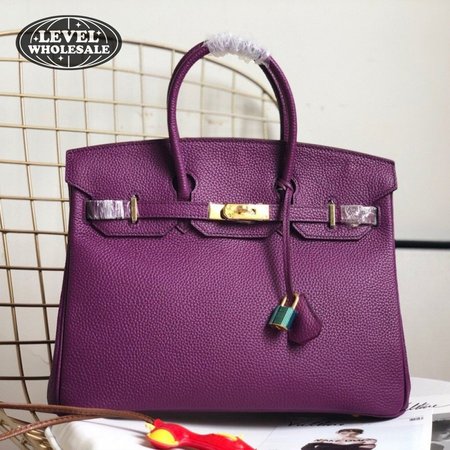 Hermes Birkin HAC Togo 30 Noir Purple