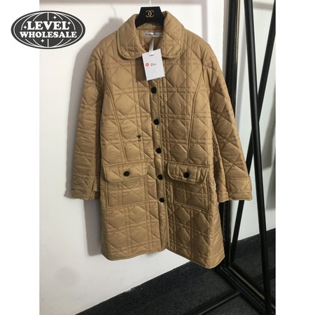 Dior CD Small Bee Rhombus Mid-Length Padded Coat