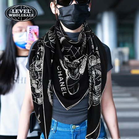 Chanel Double-sided Cashmere Printed Square Scarf