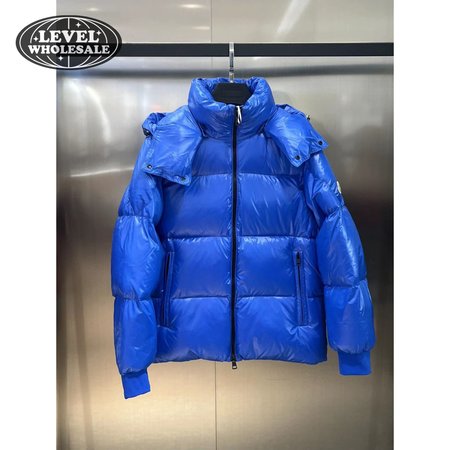Moncler Autumn And Winter Hooded Down Jacket Blue